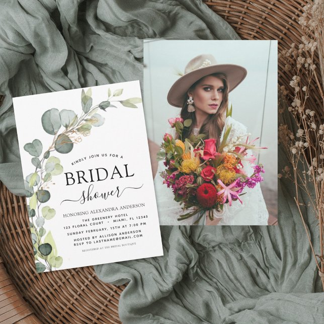 Invitación Ducha nupcial Foto Verdor Eucalyptus (Subido por el creador)
