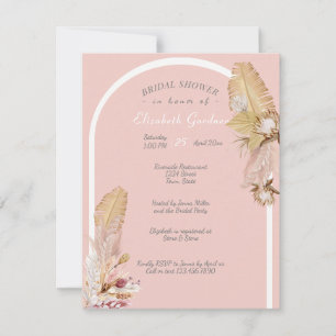 Invitación Ducha nupcial Grasa Bohemiana Seca Palm & Pompas