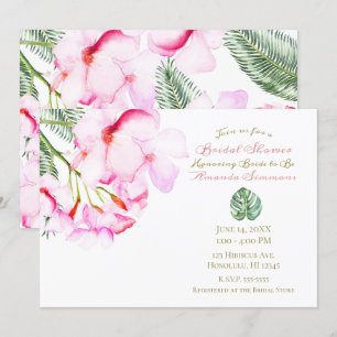 Invitación Ducha nupcial hawaiana del oasis del verde