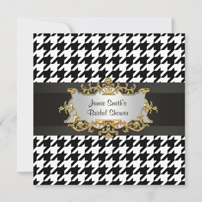 Invitación Ducha nupcial invitan a elegante Damask oro Verde  (Anverso)
