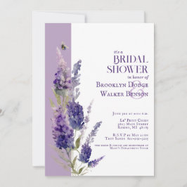 Invitación Ducha nupcial Lavanda Botánica Floral Púrpura