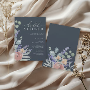 Invitación Ducha nupcial Lavanda y Eucalipto Acuarela