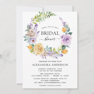 Invitación Ducha nupcial Llanura Botánica Púrpura