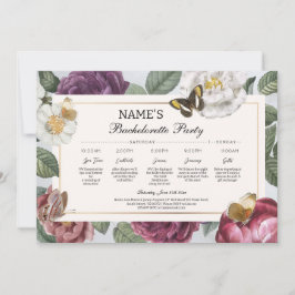 Invitación Ducha nupcial Mariposa floral de flor de flor itin
