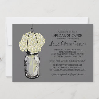 Invitación Ducha nupcial Mason Jar Hydrangeas