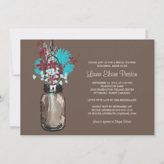 Invitación Ducha nupcial Mason Jar y Wildflowers