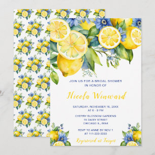 Invitación Ducha nupcial mediterránea Citrus Lemon