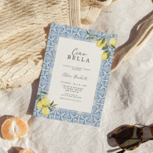 Invitación Ducha nupcial mediterránea Tiles Amalfi Capri