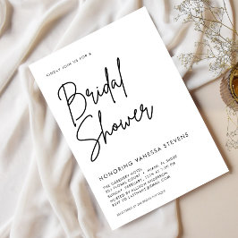 Invitación Ducha nupcial mínima y de Moda