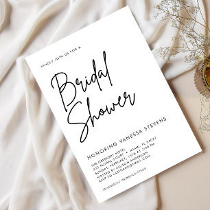 Invitación Ducha nupcial mínima y de Moda