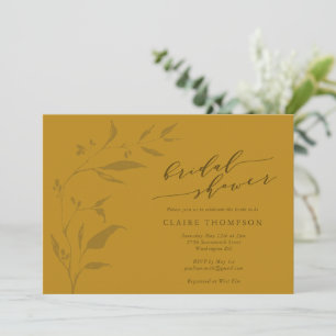 Invitación Ducha nupcial minimalista Boho Mustard