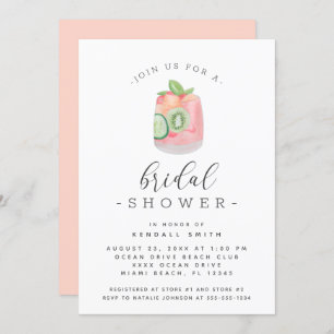 Invitación Ducha nupcial Minimalista de cóctel acuarela