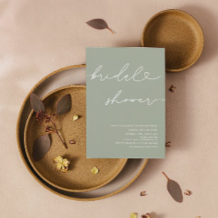 Invitación Ducha nupcial minimalista escrita a mano
