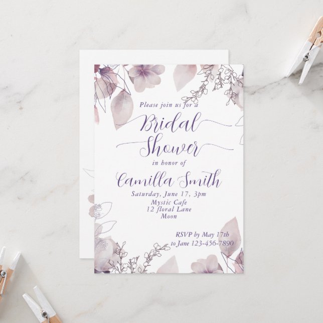 Invitación Ducha nupcial misteriosa en el jardín floral de la (Anverso/Reverso In Situ)