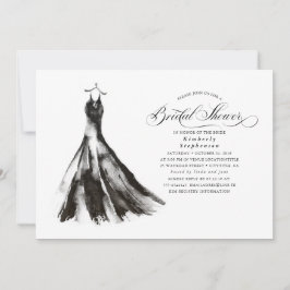 Invitación Ducha nupcial mística moderna con vestimenta negra