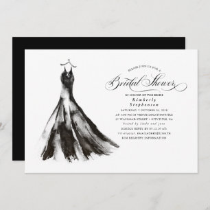 Invitación Ducha nupcial mística moderna con vestimenta negra
