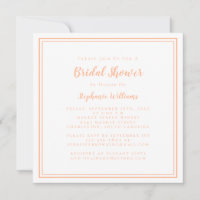 Ducha nupcial Moderna cuadrada elegante Peach Whit