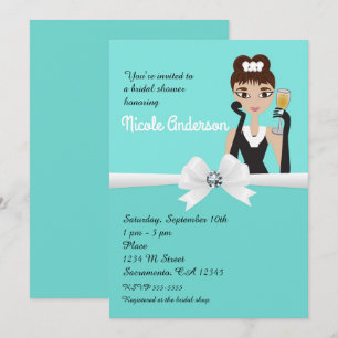 Invitación Ducha nupcial moderna de compromiso de vino turque