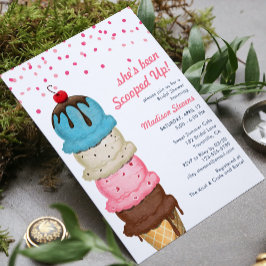 Invitación Ducha nupcial moderna de crema de hielo de verano