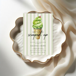 Invitación Ducha nupcial moderna de Crema de Hielo Matcha