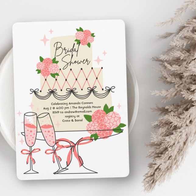 Invitación Ducha nupcial moderna de pasteles (Subido por el creador)