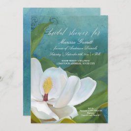 Invitación Ducha nupcial Moderna Elegante Magnolia Arte Flora