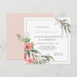Invitación Ducha nupcial Moderna Floral Eucalyptus acuarela