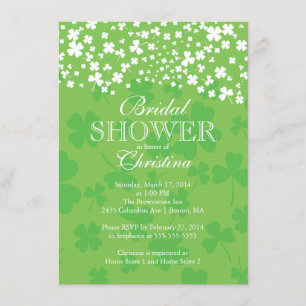 Invitación Ducha nupcial moderna irlandesa Shamrock Bridal
