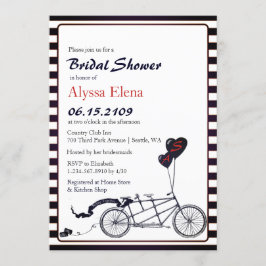 Invitación Ducha nupcial moderna para bicicleta dulce Tandem