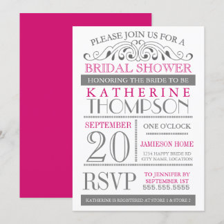 Invitación Ducha nupcial moderna y elegante