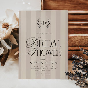 Invitación Ducha nupcial Monogramada Country Club