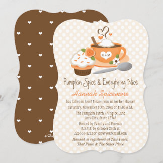 Invitación Ducha nupcial monogramada de especias