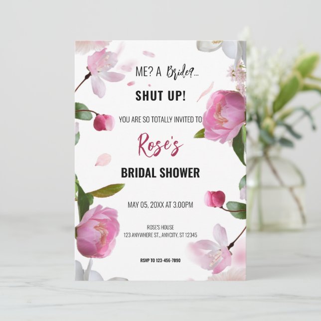 Invitación Ducha nupcial multifloral (Anverso de pie)