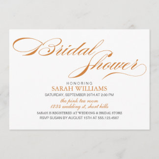 Invitación Ducha nupcial Naranja