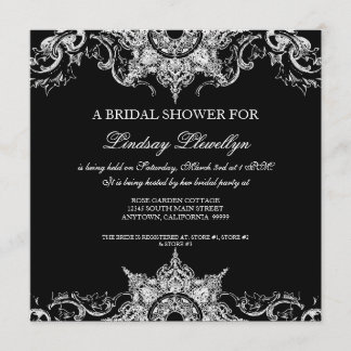 Invitación Ducha nupcial nasal blanca y negra