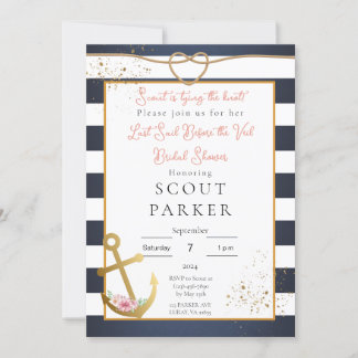 Invitación Ducha nupcial náutica