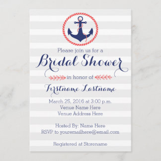 Invitación Ducha nupcial náutica