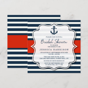 Invitación Ducha nupcial nautical Anchor Bridal Shower