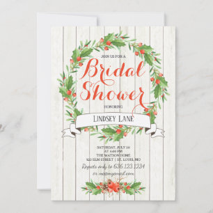 Invitación Ducha nupcial navideña para Navidades