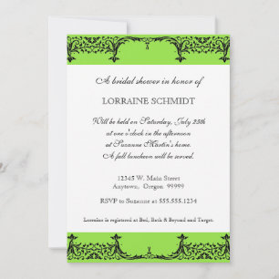Invitación Ducha nupcial negra y blanca de Lis Damask