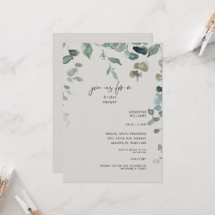 Invitación Ducha nupcial neutra de vegetación en cascada