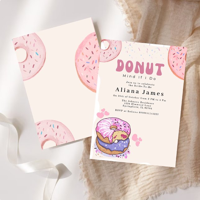 Invitación Ducha nupcial no importa si hago un donut rosado (Subido por el creador)