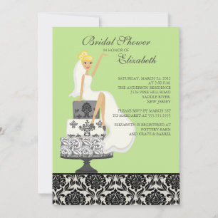 Invitación Ducha nupcial nupcial de la rubia verde