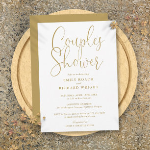 Invitación Ducha nupcial nupcial de parejas de oro de moda
