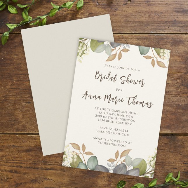 Invitación Ducha nupcial otoño deja oliage Boda (Subido por el creador)