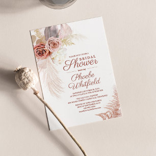 Invitación Ducha nupcial Pampas Grass Floral