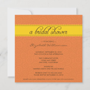 Invitación Ducha nupcial para personalizados (naranja/amarill