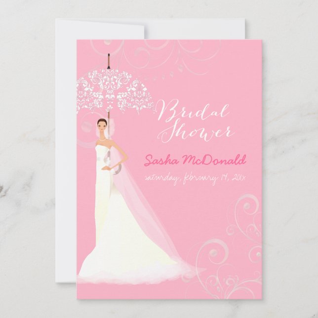 Invitación Ducha nupcial/paraguas de encaje (Anverso)