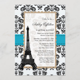 Invitación Ducha nupcial parisina de la Torre Eiffel