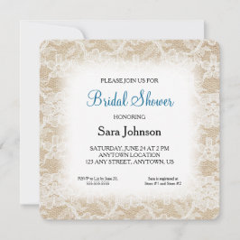 Invitación Ducha nupcial personalizada Burlap y Lace